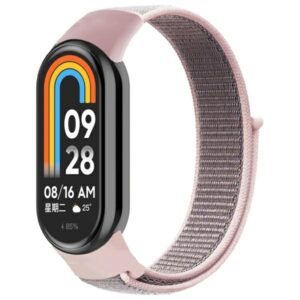 Beline Mi Band 10/9/8 NylonLoop apyrankė rožinės spalvos - Image 1