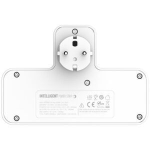 Beline power strip with LED backlight 2xUSB-A/USB-C/2xAC baltos spalvos - Image 5
