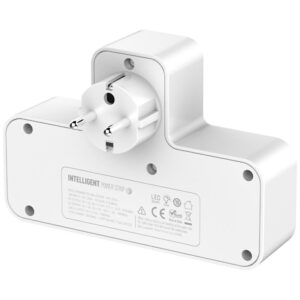 Beline power strip with LED backlight 2xUSB-A/USB-C/2xAC baltos spalvos - Image 3