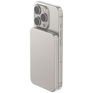 Mini Powerbank Cellline MagSafe 5000mAh Qi2 15W CL-MBP-02 pilkos spalvos / titanium Magnetic wireless mini pow - Image 4