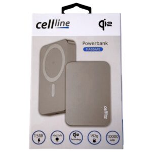 Mini Powerbank Cellline MagSafe 10000mAh Qi2 15W CL-MBP-03 pilkos spalvos Magnetic wireless mini powerbank - Image 10