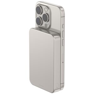 Mini Powerbank Cellline MagSafe 10000mAh Qi2 15W CL-MBP-03 pilkos spalvos Magnetic wireless mini powerbank - Image 4