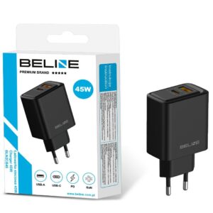 Laidinis įkroviklis Beline 45W USB-A/USB-C BLN2CB45 juodos spalvos - Image 2