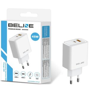 Laidinis įkroviklis Beline 45W USB-A/USB-C BLN2CW45 baltos spalvos - Image 2