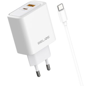 Laidinis įkroviklis Beline 45W USB-A/USB-C + cable USB-C BLN2CW45C baltos spalvos - Image 1