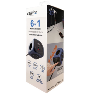 Cellline Power Socket Cube 6in1 2500W USB/2xUSB-C 65W blue - Image 9