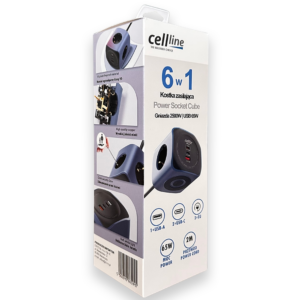 Cellline Power Socket Cube 6in1 2500W USB/2xUSB-C 65W blue - Image 10