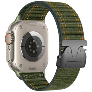 Beline Woven Nylon Diagonal Style Parachute apyrankė for Apple Watch 42/44/45/49mm žalios spalvos