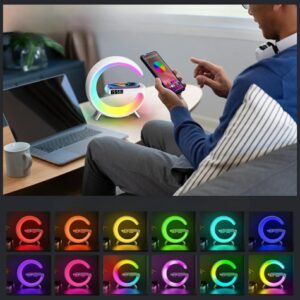 Multifunctional Lamp MajesticLine with alarm clock and bluetooth kolonėlė baltos spalvosZapytaj Chat - Image 9