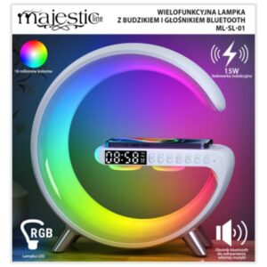 Multifunctional Lamp MajesticLine with alarm clock and bluetooth kolonėlė baltos spalvosZapytaj Chat - Image 10