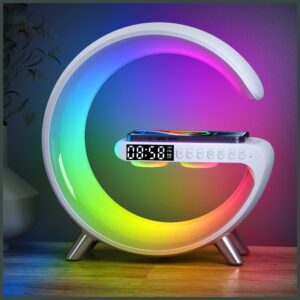 Multifunctional Lamp MajesticLine with alarm clock and bluetooth kolonėlė baltos spalvosZapytaj Chat - Image 4