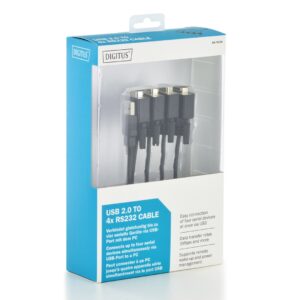 Digitus DA-70159 serijinis kabelis Juoda 1,5 m USB A tipo DB-9