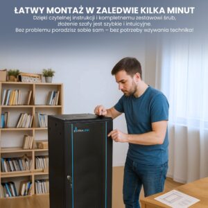 Extralink EX.14367 lentyna 18U Sieninis stovas Juoda - Image 3