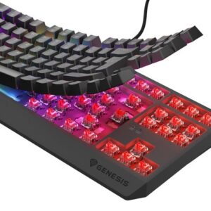 ŽAIDIMŲ KLAVIATŪRA GENESIS THOR 230 TKL DE RGB MECHANINĖ OUTEMU RED JUODA HOT SWAP