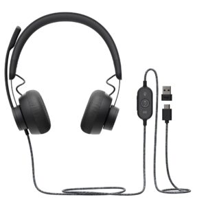 Logitech 981-000870 Ausinės be mikrofono ir ausinės su mikrofonu Laisvų rankų įranga Vielinis Su lankeliu Skambučiai / muzika C tipo USB Grafitas