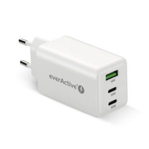 Charger GaN 1 x USB, 2 x USB-C Quick Charge 4+ 65W white - Image 1