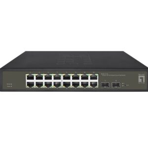 LevelOne GES-2118 tinklo komutatorius Valdomas L2 Gigabit Ethernet (10/100/1000) Juoda - Image 1