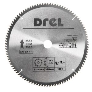 DREL DISKINIS PJŪKLAS SU KARBIDO DANTIMIS 210 x 30 mm, 100T, ALIUMINIUI
