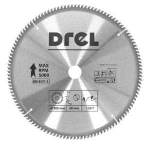 DREL DISKINIS PJŪKLAS SU KARBIDO DANTIMIS 305 x 30 mm, 120T, ALIUMINIUI