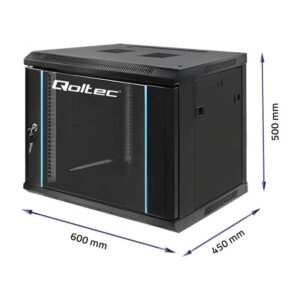 Qoltec 54463 RACK spintelė 19" | 9U | 600 x 500 x 450 | Grūdintos durys | Pakabinama - Image 2