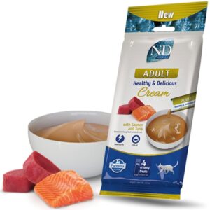FARMINA N&D Ocean Cat Cream with Salmon & Tuna adult box – skanėstas suaugusiai katei – 4x15g