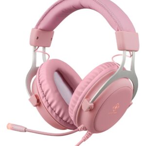 Deltaco Gaming GAM-030-P Ausinės be mikrofono ir ausinės su mikrofonu Laisvų rankų įranga Vielinis Su lankeliu Žaidimams USB A tipo Rožinė