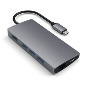 Satechi Multi-Port Adapter V2 Dock st. USB 3.2 Gen 1 (3.1 Gen 1) Type-C Pilka