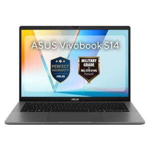 ASUS Vivobook S14 S3407VA-LY067W „Core 5 210H“, 14,0 colių WUXGA IPS lygio ekranas, 60 Hz, 300 nits, AG, 16 GB DDR5, 512 SSD, „Intel UHD Graphics“, FHD+ su infraraudonųjų spindulių kamera, 70 WHrs, „Windows 11“, aliuminis, matinė pilka - Image 2