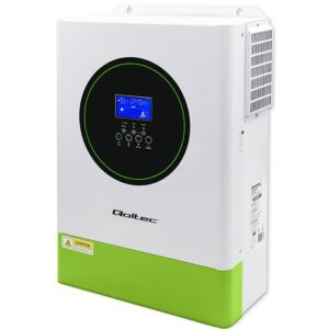 Qoltec 53861 Modulinis hibridinis saulės inverteris, autonominis, 6200 W | 120 A | 48 V | MPPT | 12 įrenginių | BMS | Sinusinė | „Wi-Fi“ parinktis | Galios koeficientas 1,0