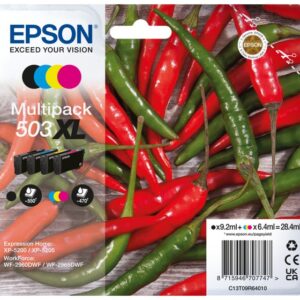 Epson 503XL rašalo kasetė 4 vnt Originalus Didelė (XL) išeiga Juoda, Žydras, Rausvai raudona, Geltona