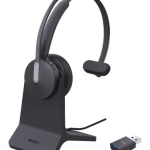 Yealink WH64 Hybird Mono with Charging Stand Teams Laisvų rankų įranga Bevielis Su lankeliu Biuras / skambučių centras C tipo USB Bluetooth Įkrovimo stovas Juoda - Image 1