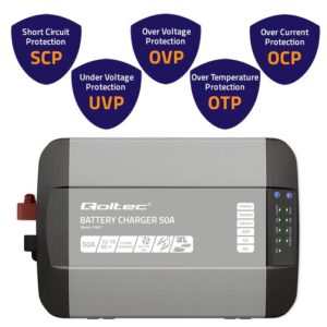 Qoltec 51957 Išmanusis „Monolith“ įkroviklis LiFePO4 AGM GEL SLA akumuliatoriams | 50A | 12V - Image 3