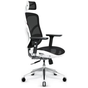 Ergonominė kėdė Diablo Chairs V-Basic baltos spalvos-juodos spalvos