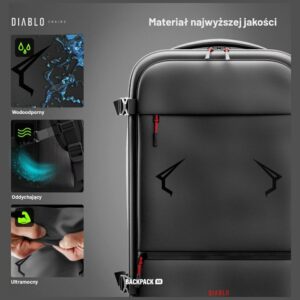 Daugiafunkcinė vakuuminė kuprinė Diablo Chairs Backpack Air juodos spalvos - Image 5