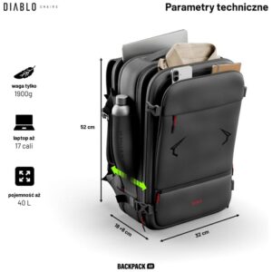 Daugiafunkcinė vakuuminė kuprinė Diablo Chairs Backpack Air juodos spalvos - Image 7