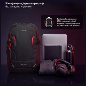 Diablo Chairs Prime daugiafunkcinė kompiuterio kuprinė juodos spalvos - Image 4