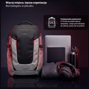 Diablo Chairs Prime daugiafunkcinė kompiuterio kuprinė juodos ir pilkos spalvos - Image 4