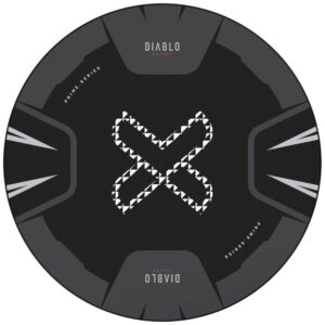 Diablo Chairs neslystantis žaidimų kėdės kilimėlis juodos ir baltos spalvos
