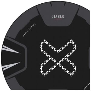 Diablo Chairs neslystantis žaidimų kėdės kilimėlis juodos ir baltos spalvos - Image 3