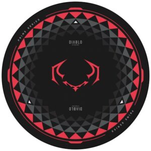 Diablo Chairs neslystantis žaidimų kėdės kilimėlis juodos ir raudonos spalvos