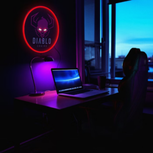 Diablo LED Neon sieninis žibintas žaidimų kambariui - Image 4