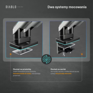 Diablo RGB X-Arm Dual 35" Dual Monitor Mount grey ir juodos spalvos - Image 8