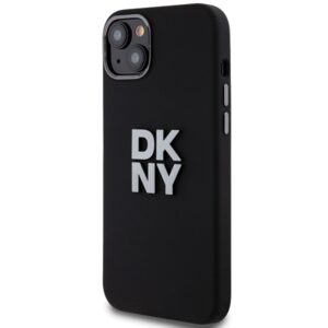 DKNY DKHCP15MSMCBSK Apple iPhone 15 Plus 14 Plus 6.7" juodos spalvos kietas dėklas Liquid Silicone Metal Logo - Image 2
