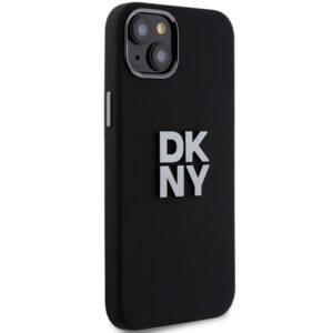 DKNY DKHCP15MSMCBSK Apple iPhone 15 Plus 14 Plus 6.7" juodos spalvos kietas dėklas Liquid Silicone Metal Logo - Image 4