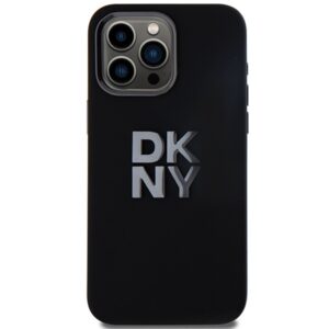 DKNY DKHCP15XSMCBSK Apple iPhone 15 Pro Max 6.7" juodos spalvos kietas dėklas Liquid Silicone Metal Logo - Image 3