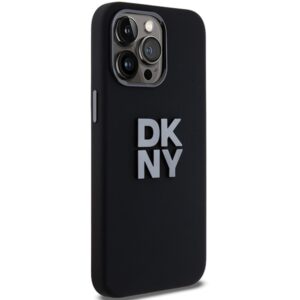 DKNY DKHCP15XSMCBSK Apple iPhone 15 Pro Max 6.7" juodos spalvos kietas dėklas Liquid Silicone Metal Logo - Image 4