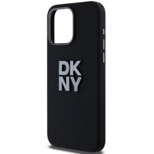 DKNY DKHCP15XSMCBSK Apple iPhone 15 Pro Max 6.7" juodos spalvos kietas dėklas Liquid Silicone Metal Logo - Image 6
