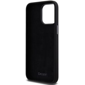 DKNY DKHCP15XSMCBSK Apple iPhone 15 Pro Max 6.7" juodos spalvos kietas dėklas Liquid Silicone Metal Logo - Image 7