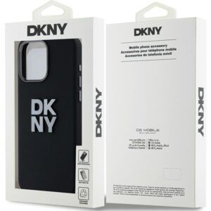 DKNY DKHCP15XSMCBSK Apple iPhone 15 Pro Max 6.7" juodos spalvos kietas dėklas Liquid Silicone Metal Logo - Image 8