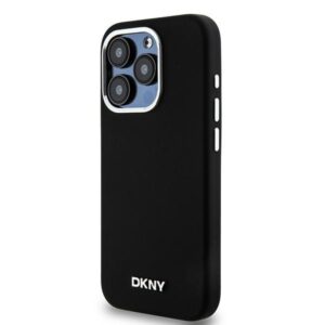 DKNY DKHMP14LSMCHLK Apple iPhone 14 Pro 6.1" juodos spalvos kietas dėklas Liquid Silicone Small Metal Logo MagSafe - Image 2